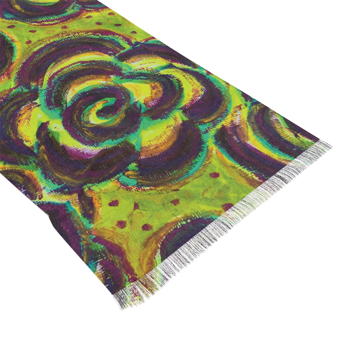 Art Scarf - Peridot Roses