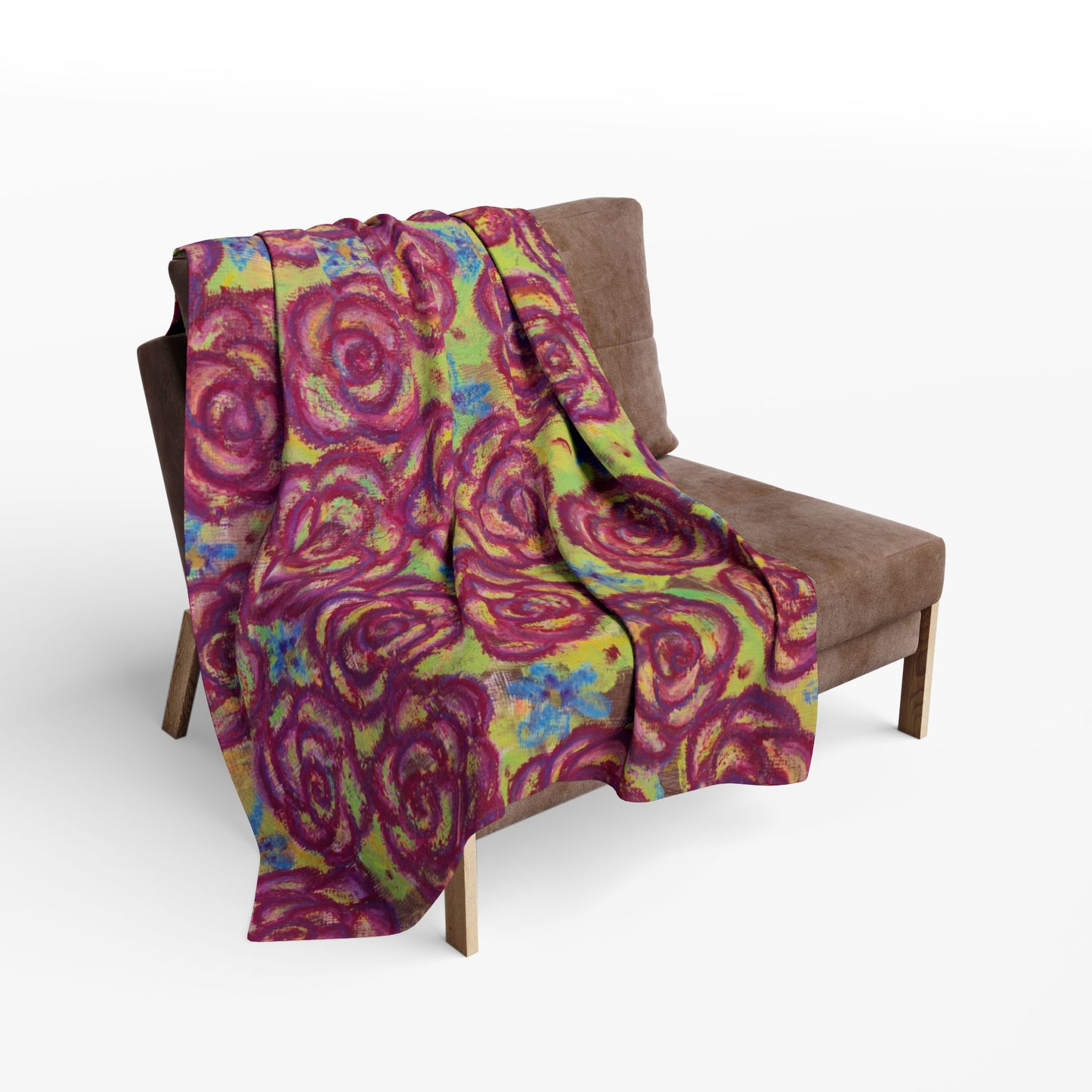 Art Fleece Blanket - Magenta Roses