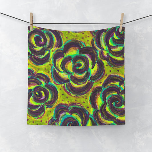 Art Face Towel - Peridot Roses