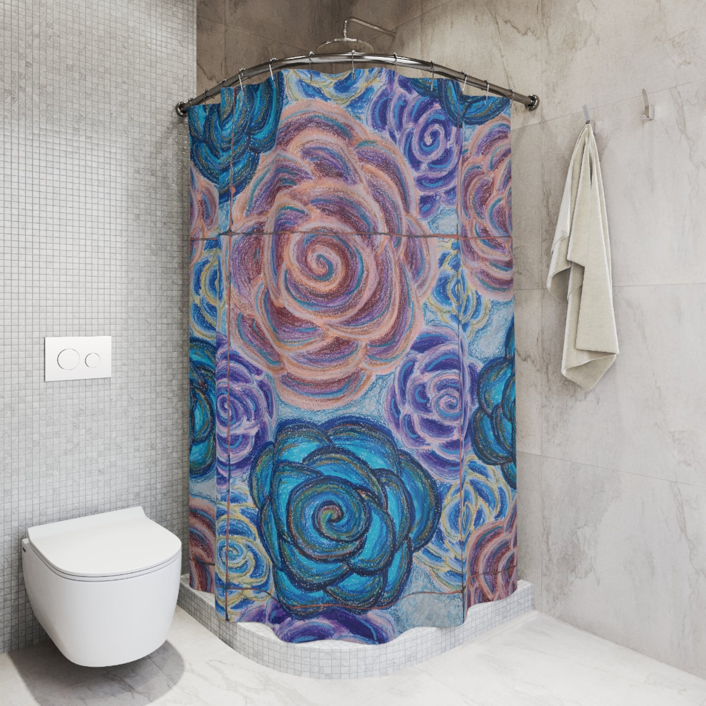 Art Shower Curtain - Hometown Roses
