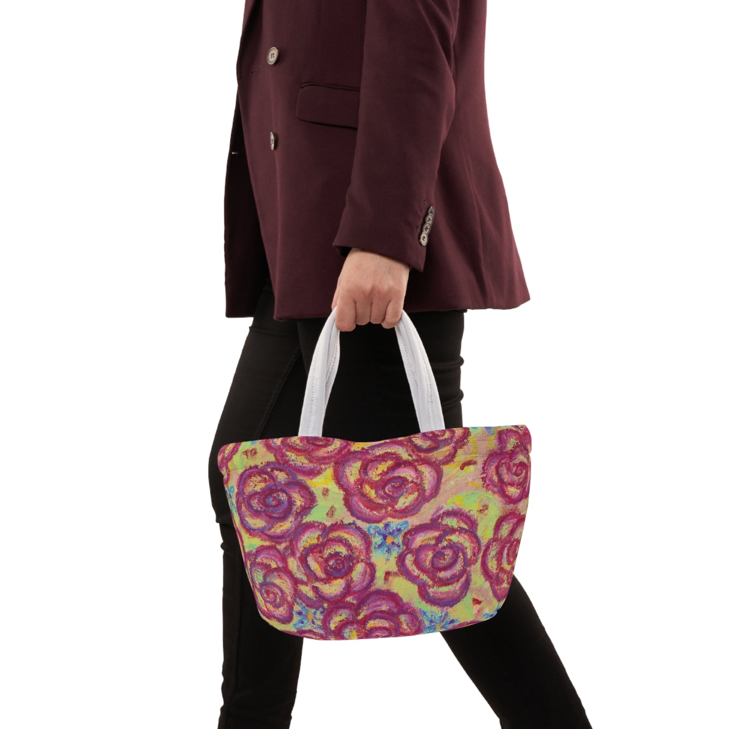 Art Lunch Bag - Magenta Roses
