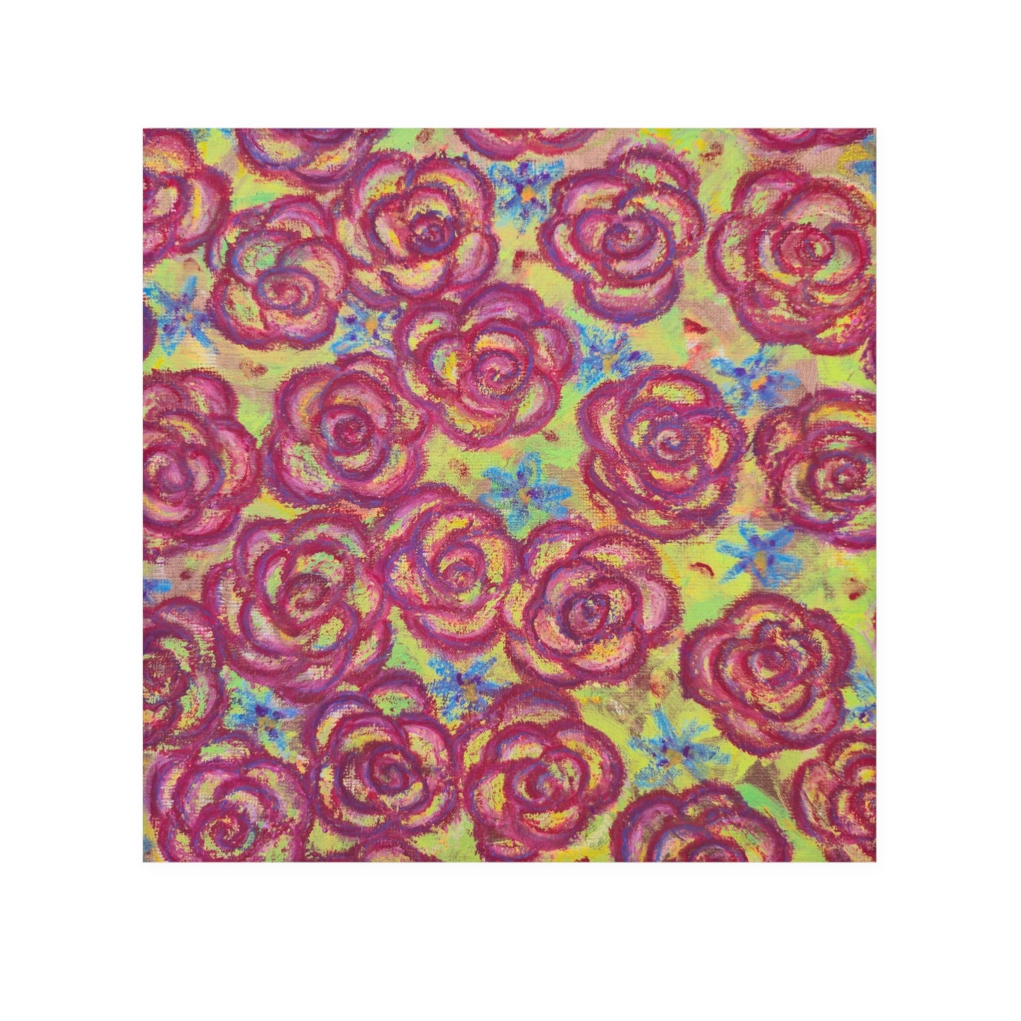 Art Face Towel - Magenta Roses