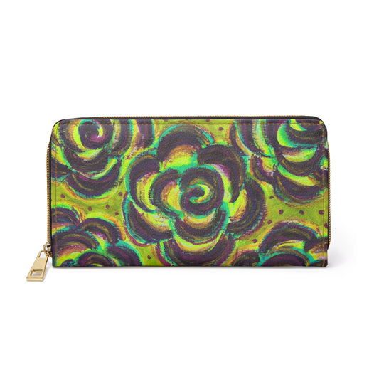 Art Wallet - Peridot Roses