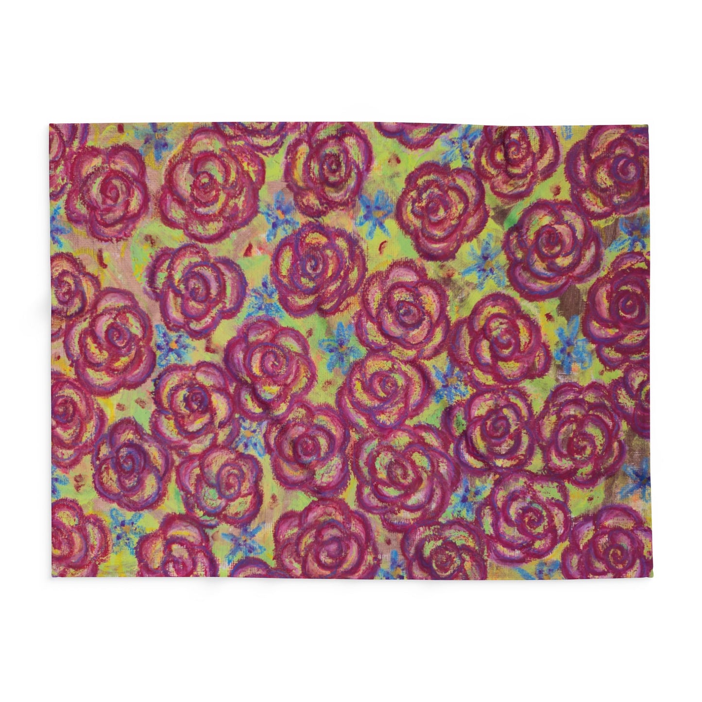 Art Fleece Blanket - Magenta Roses