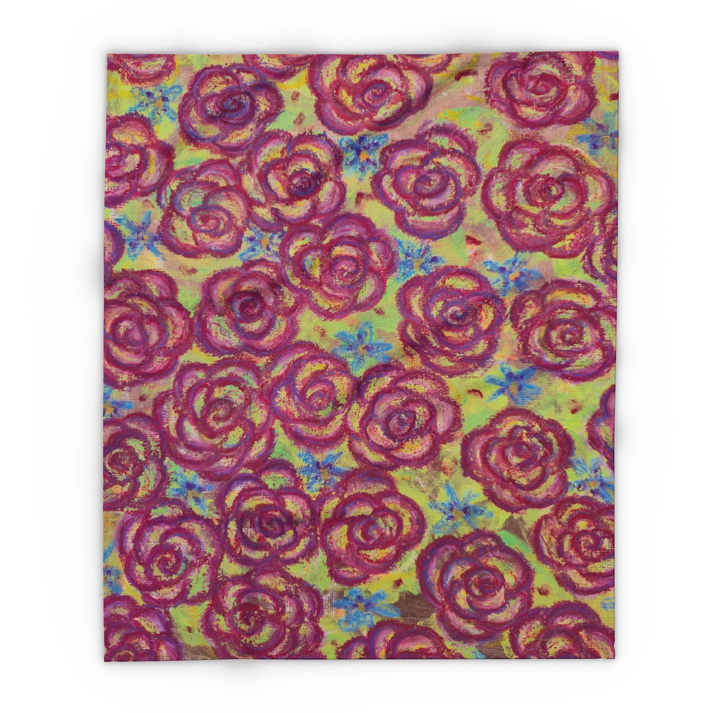 Art Fleece Blanket - Magenta Roses