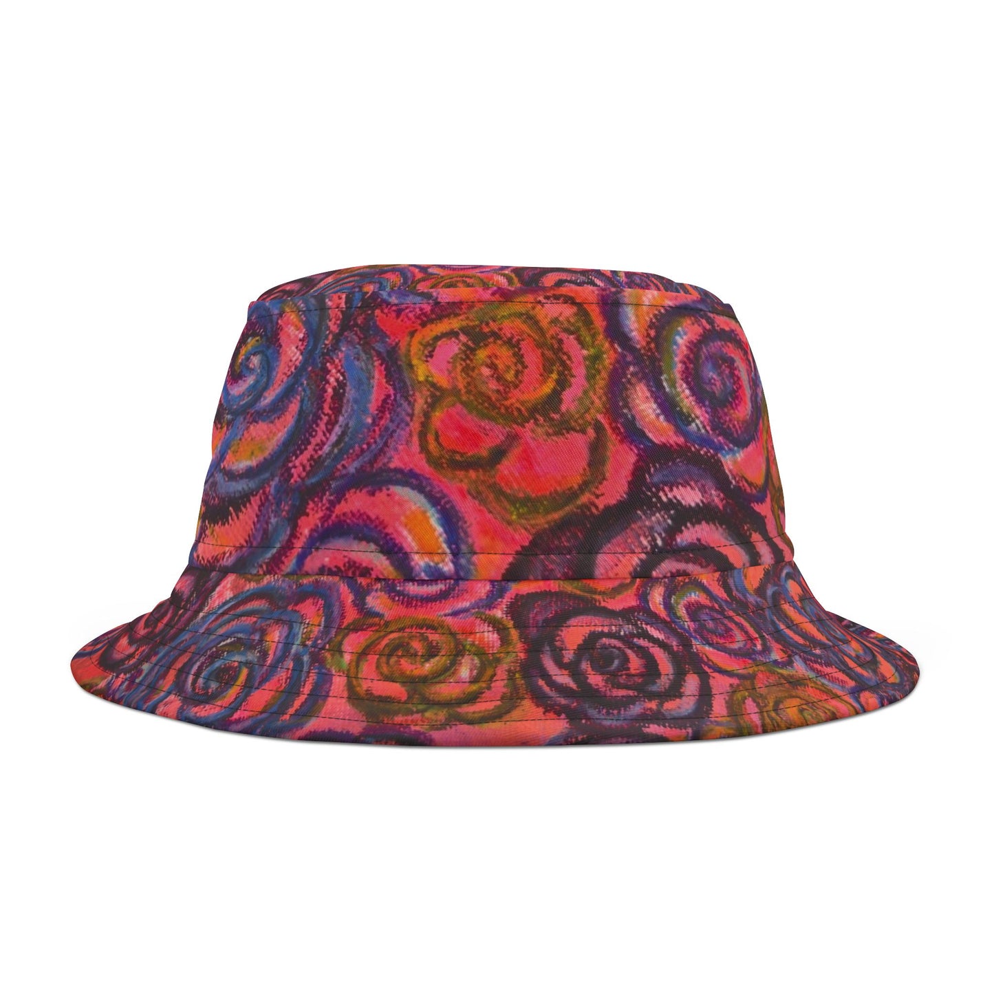 Art Bucket Hat - Electric Pink Roses