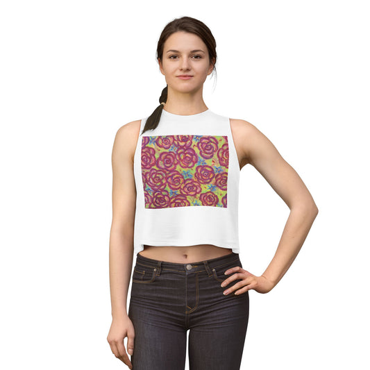 Art Women's Crop Top - Magenta Roses