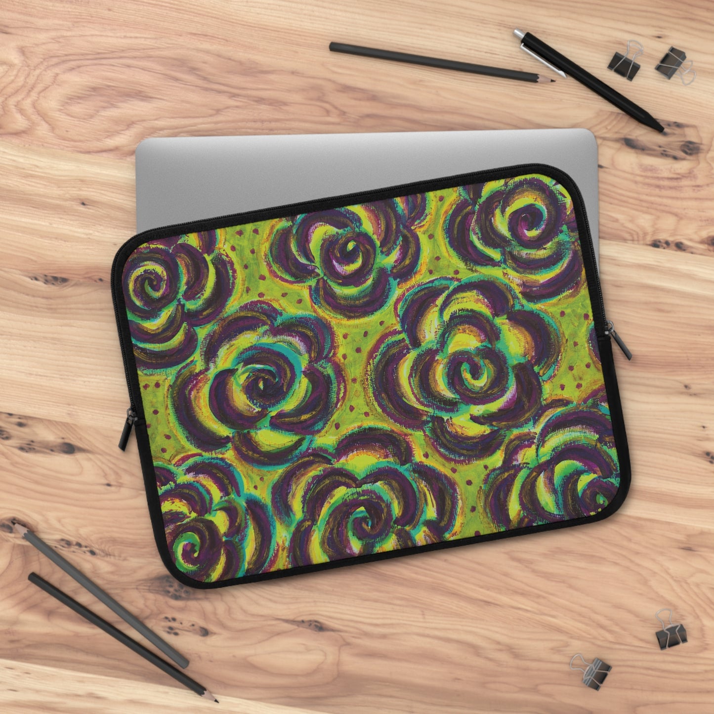 Art Laptop/Tablet Sleeve - Peridot Roses