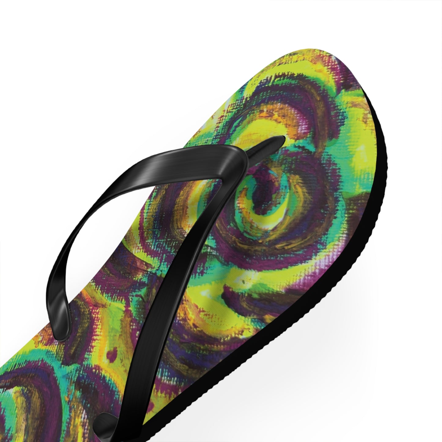 Art Flip Flops - Peridot Roses