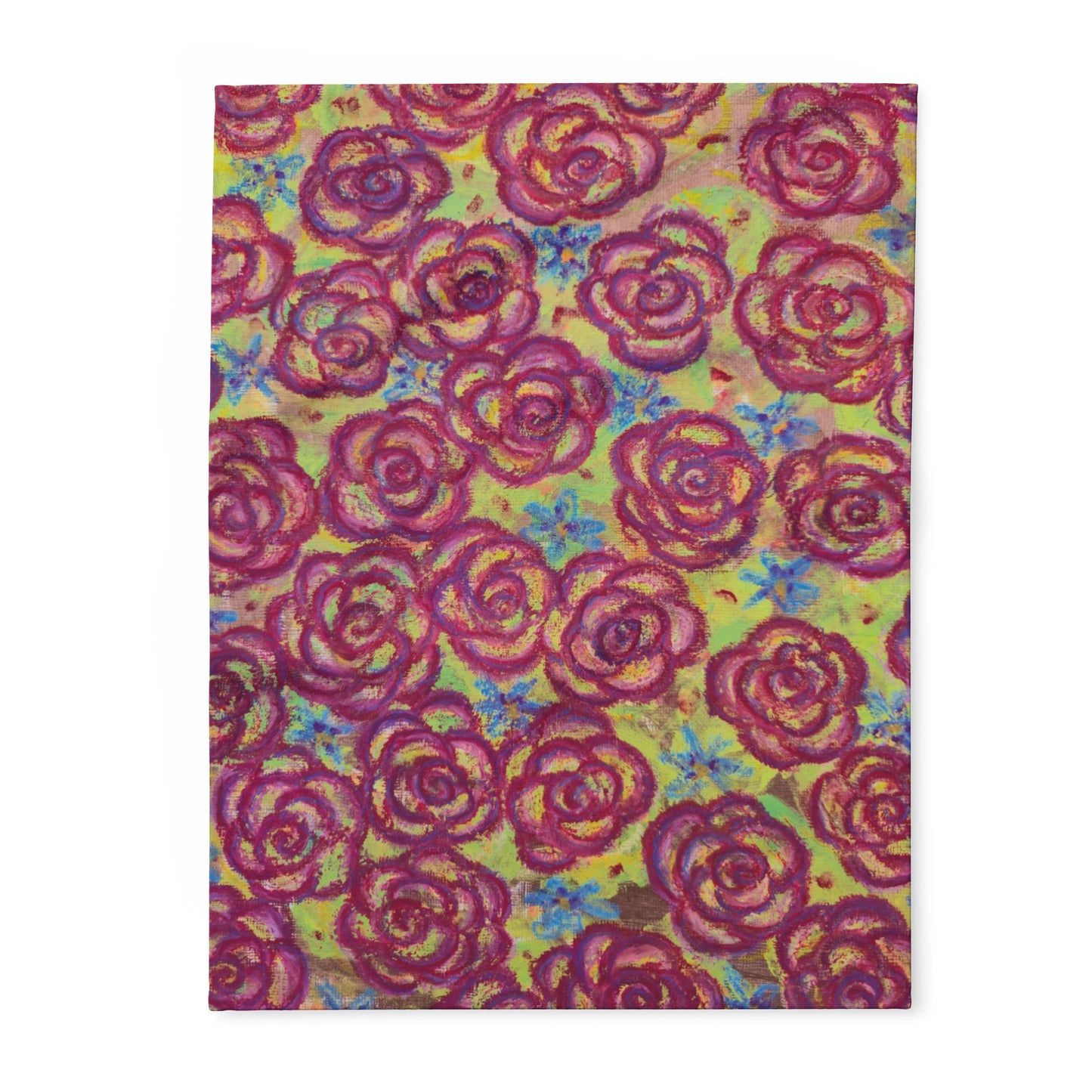 Art Fleece Blanket - Magenta Roses