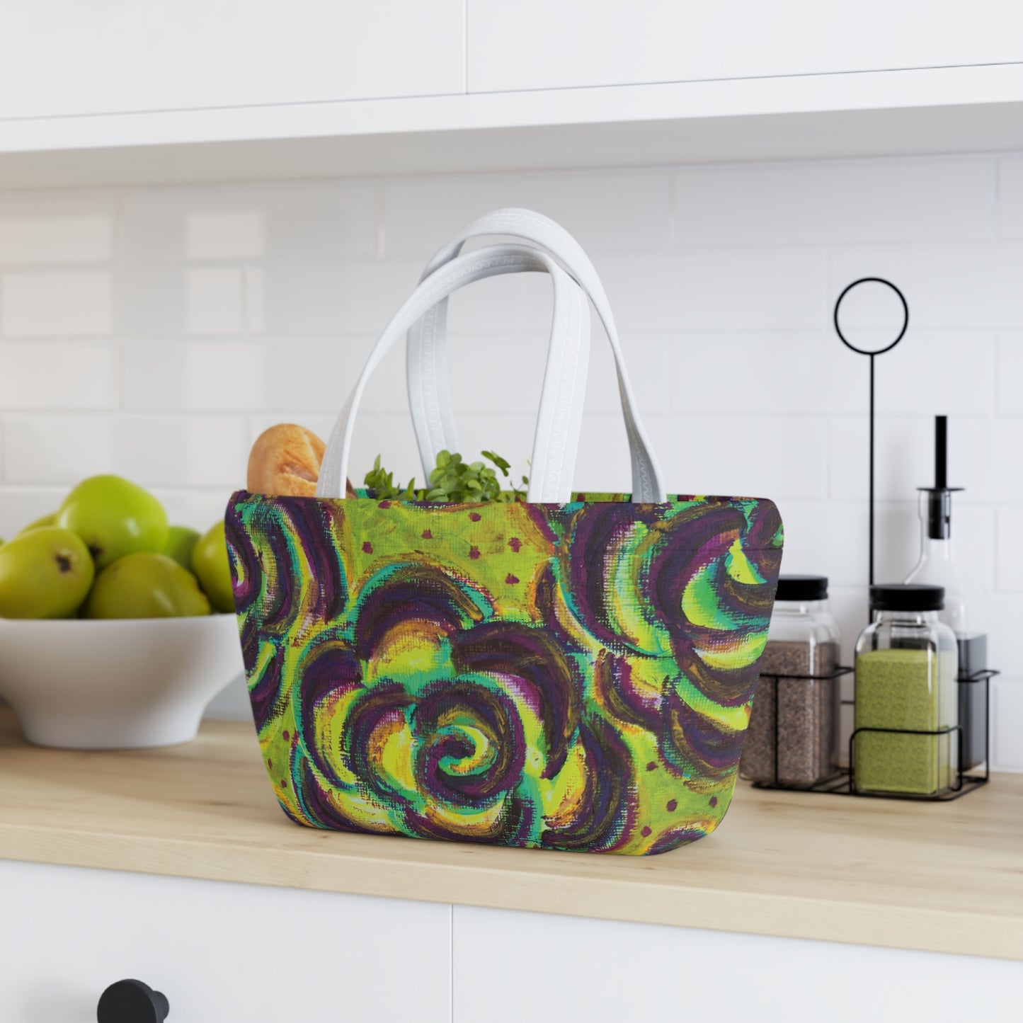Art Lunch Bag - Peridot Roses