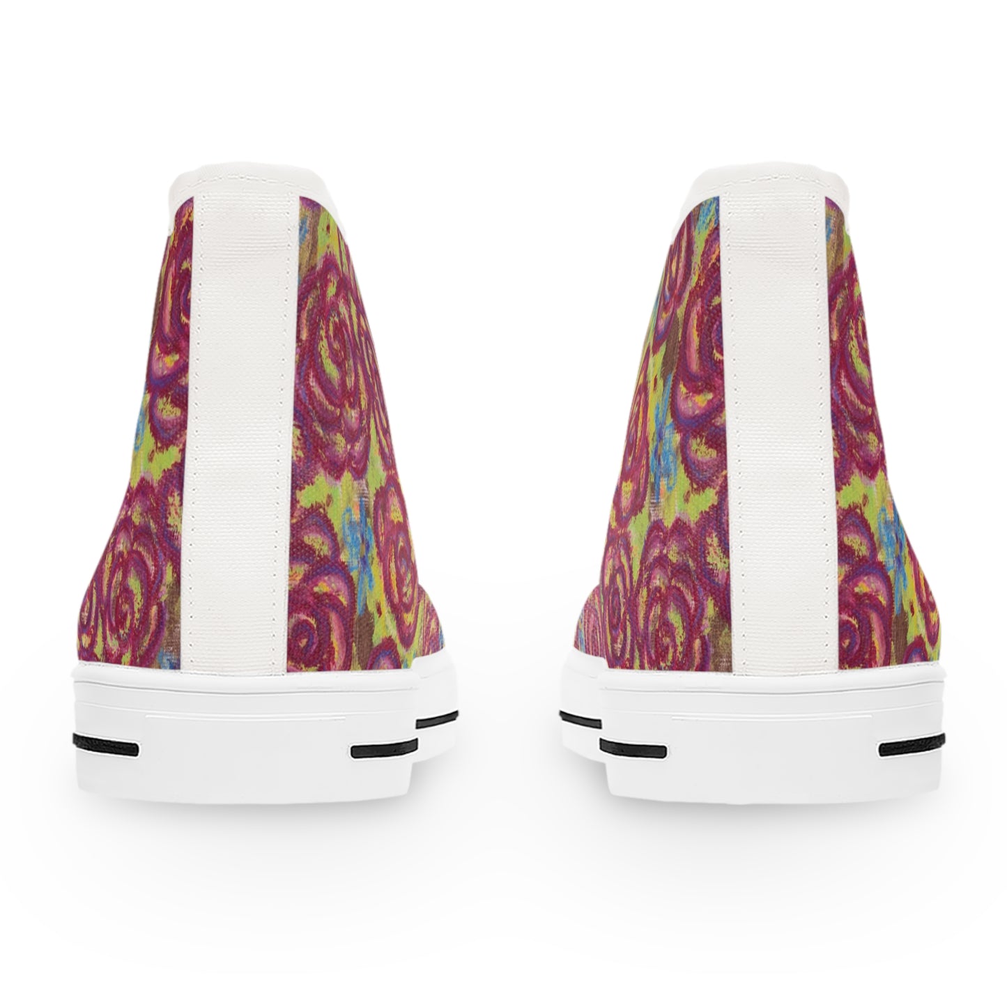 Art High Top Sneakers - Magenta Roses