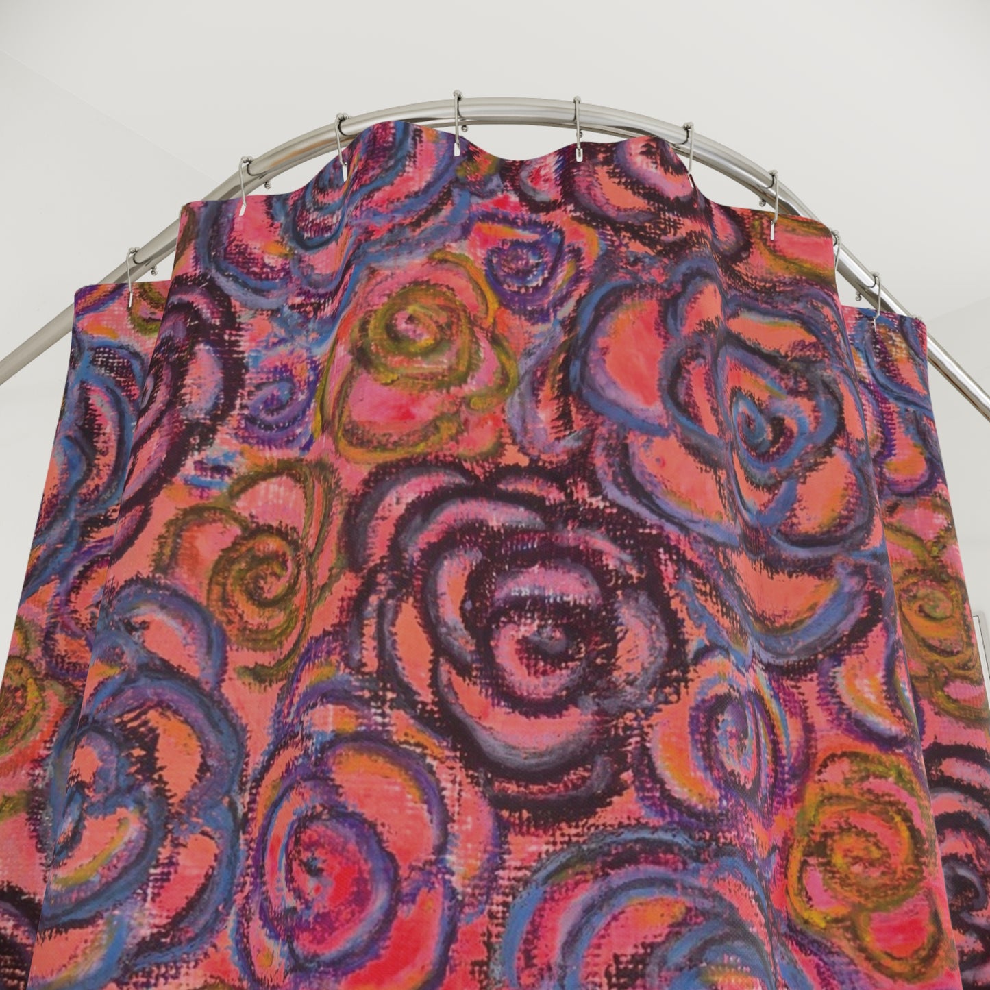 Art Shower Curtain - Electric Pink Roses
