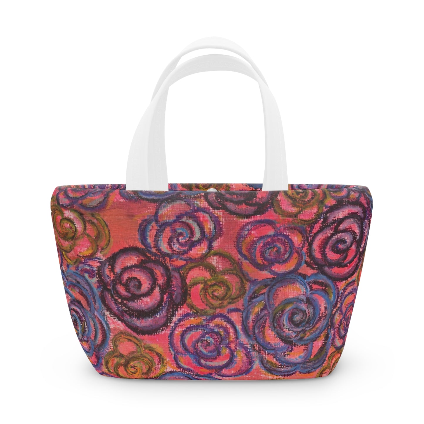 Art Lunch Bag - Electric Pink Roses