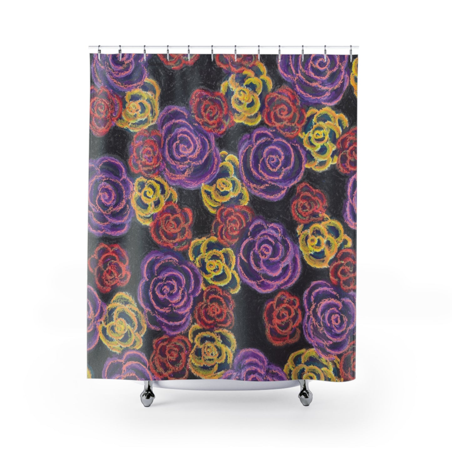 Art Shower Curtain - Midnight Roses