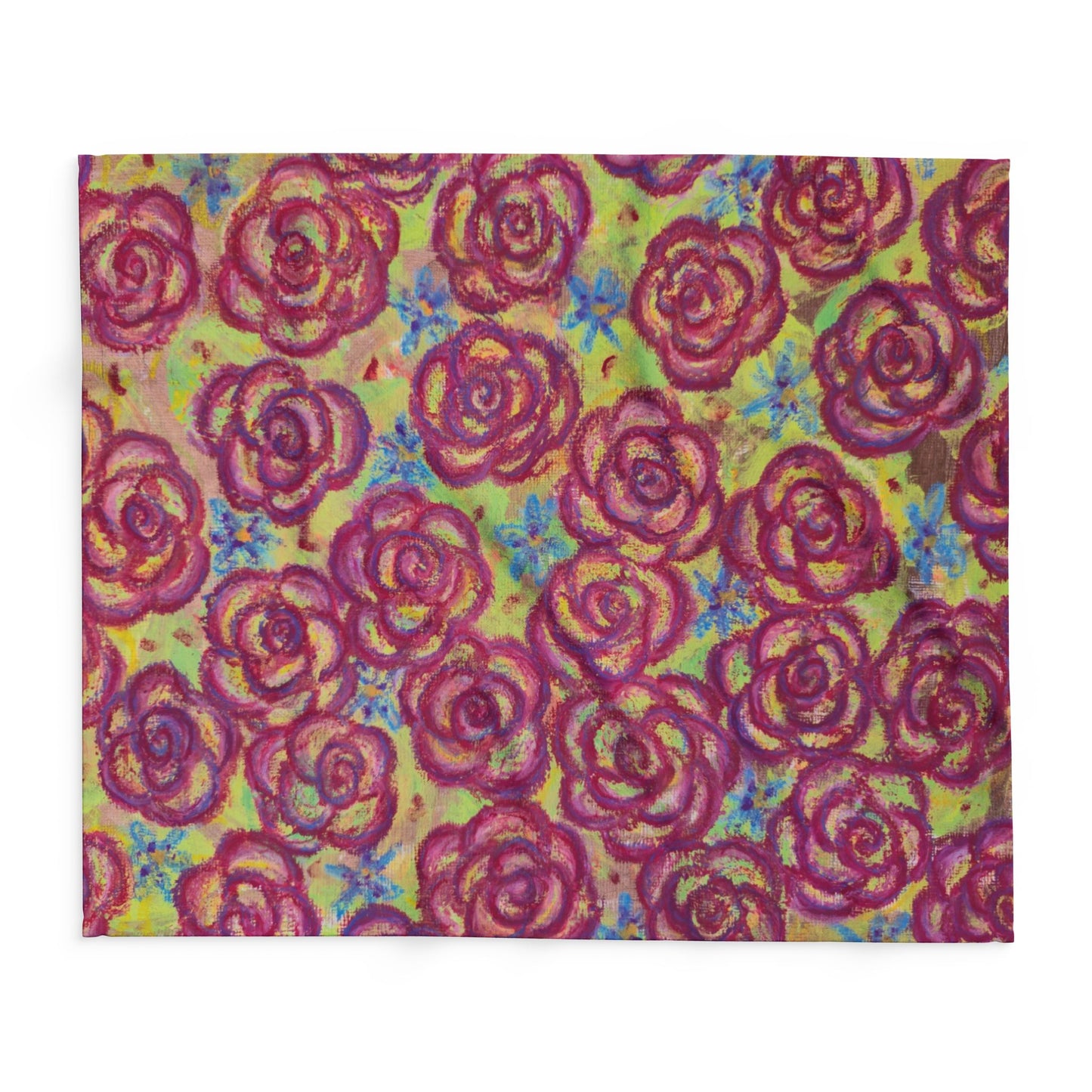 Art Fleece Blanket - Magenta Roses