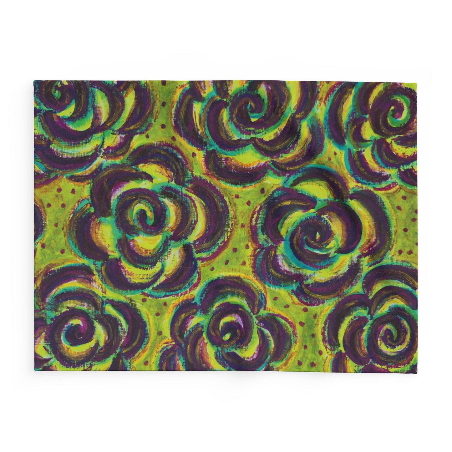 Art Fleece Blanket - Peridot Roses