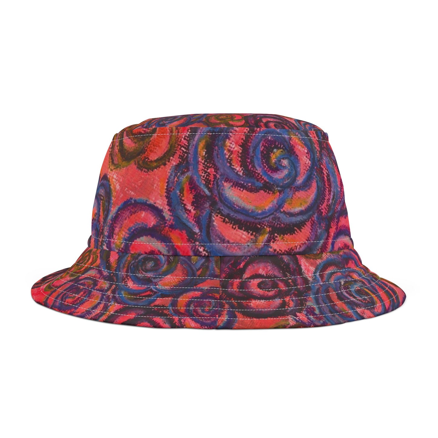 Art Bucket Hat - Electric Pink Roses