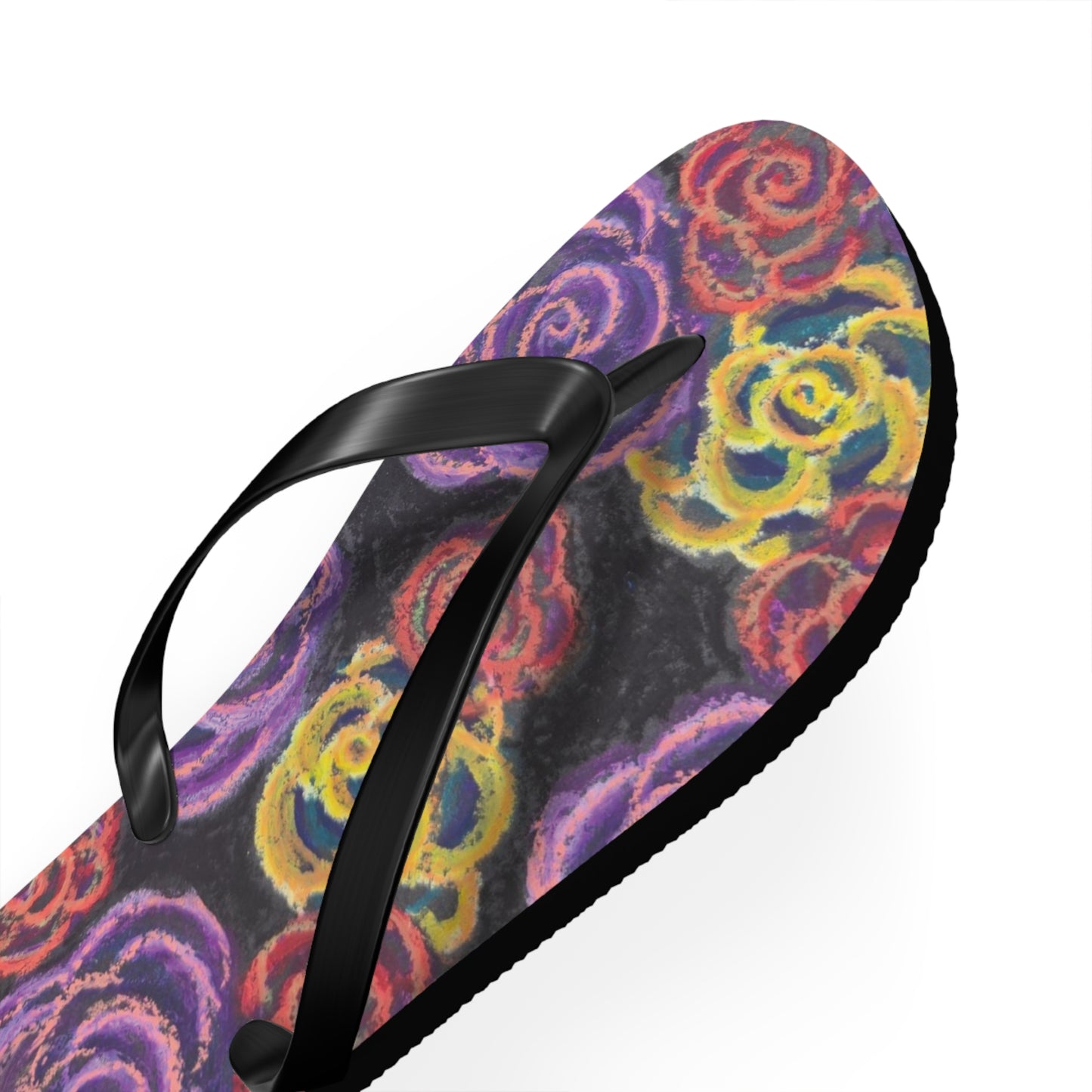 Art Flip Flops - Midnight Roses
