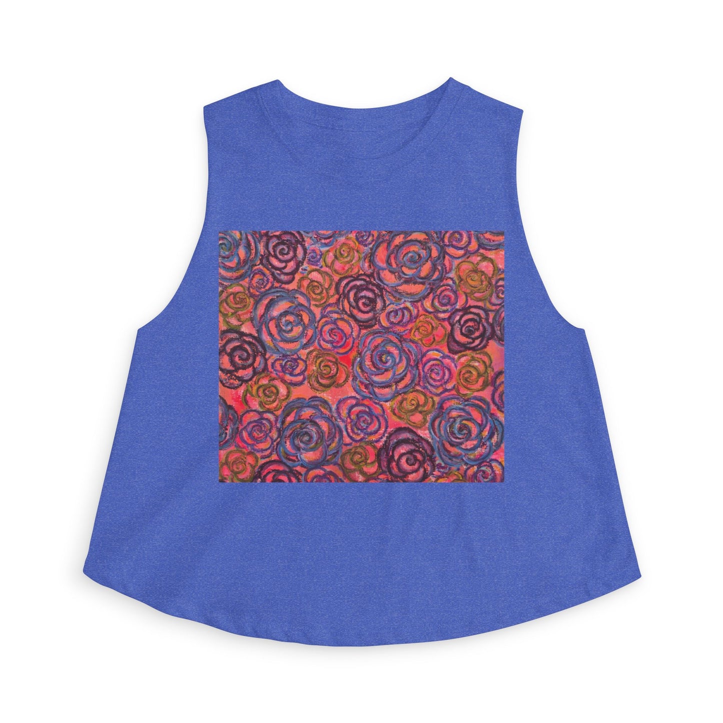 Art Women's Crop Top - Electric Pink Roses