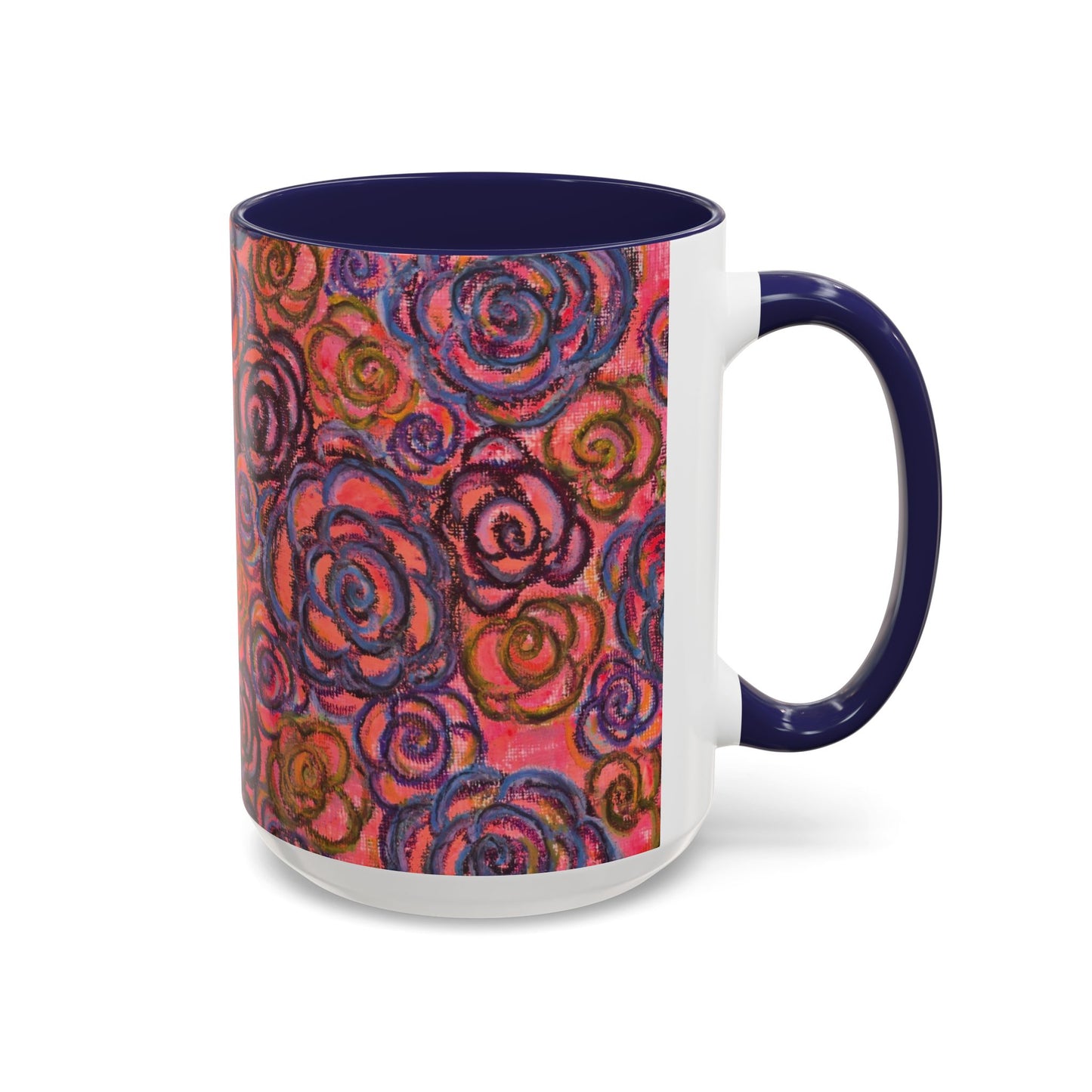 Art Accent Mug - Electric Pink Roses