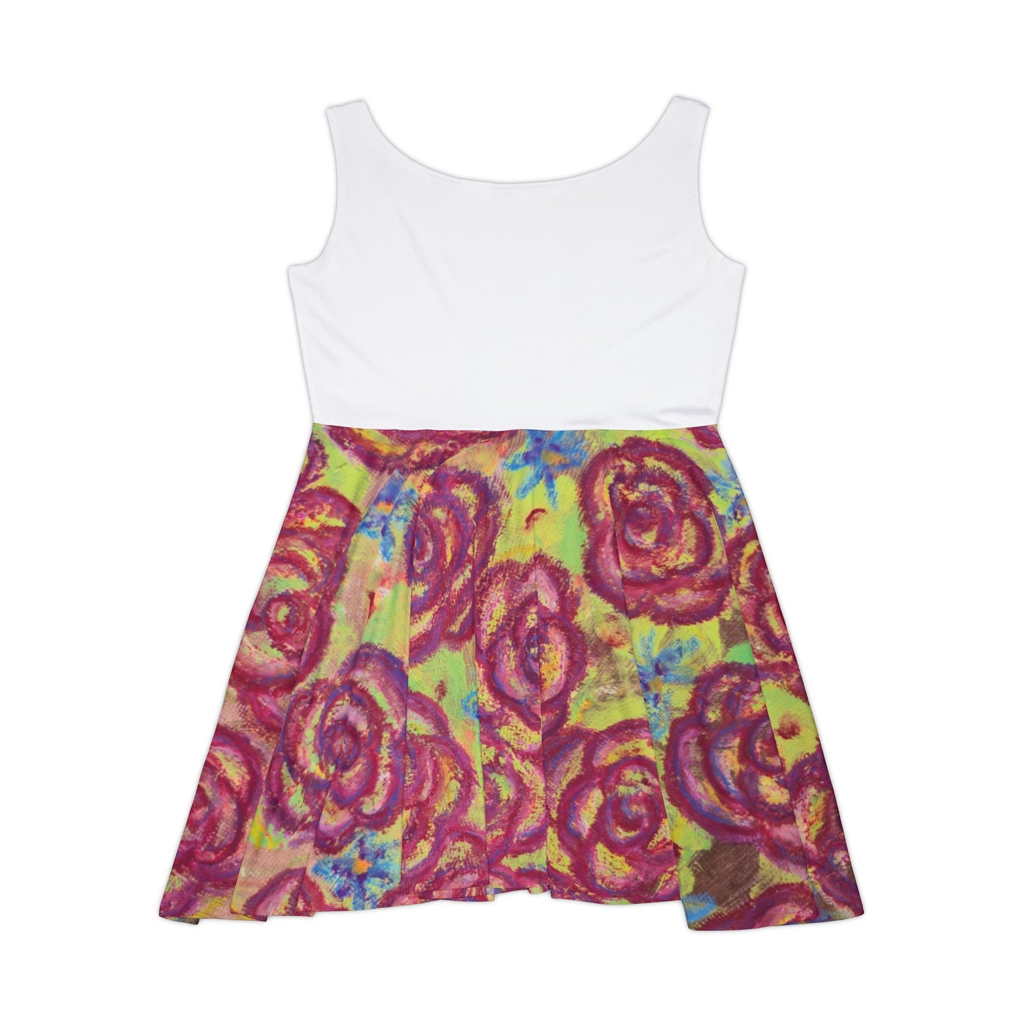 Art Skater Dress - Magenta Roses