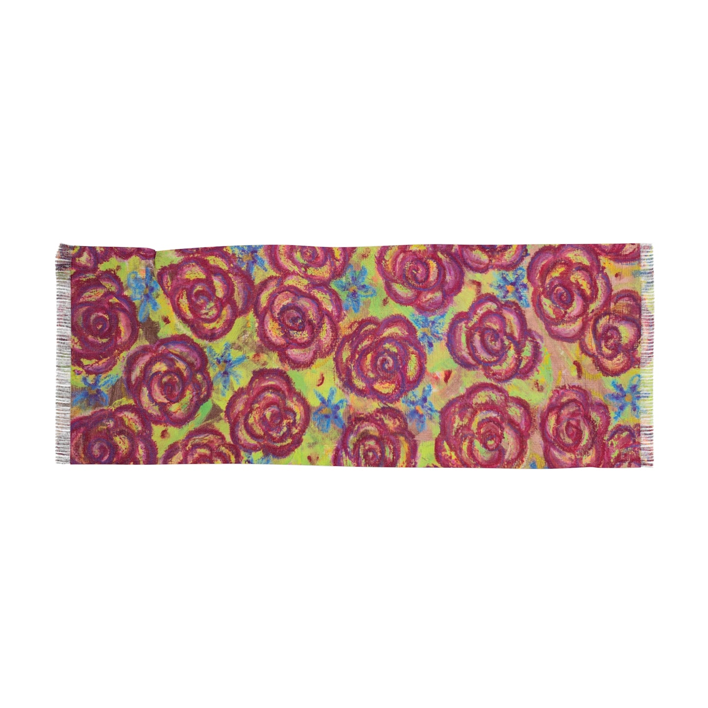 Art Scarf - Magenta Roses