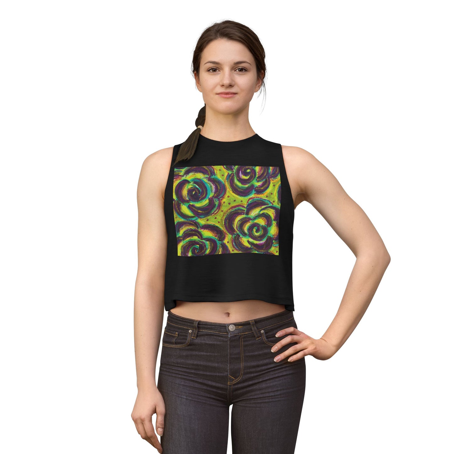 Art Women's Crop Top - Peridot Roses