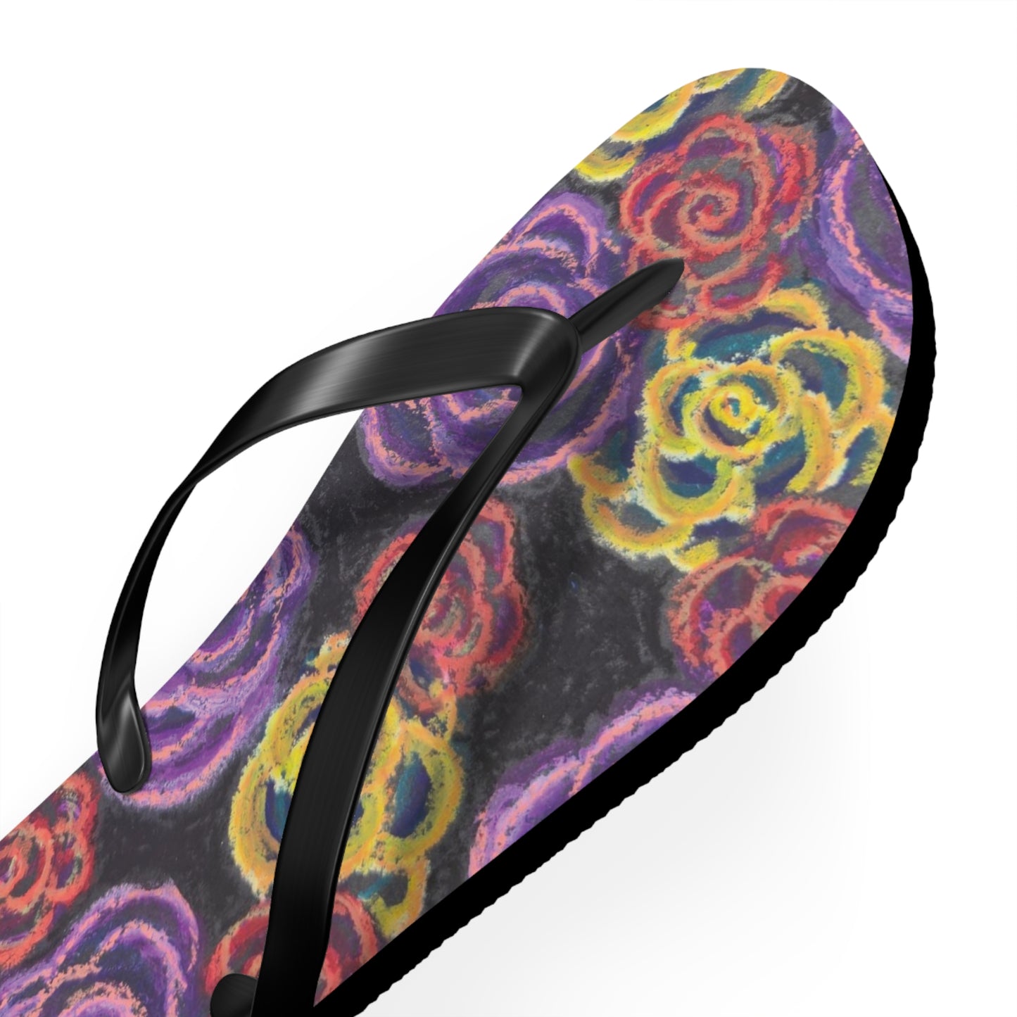 Art Flip Flops - Midnight Roses