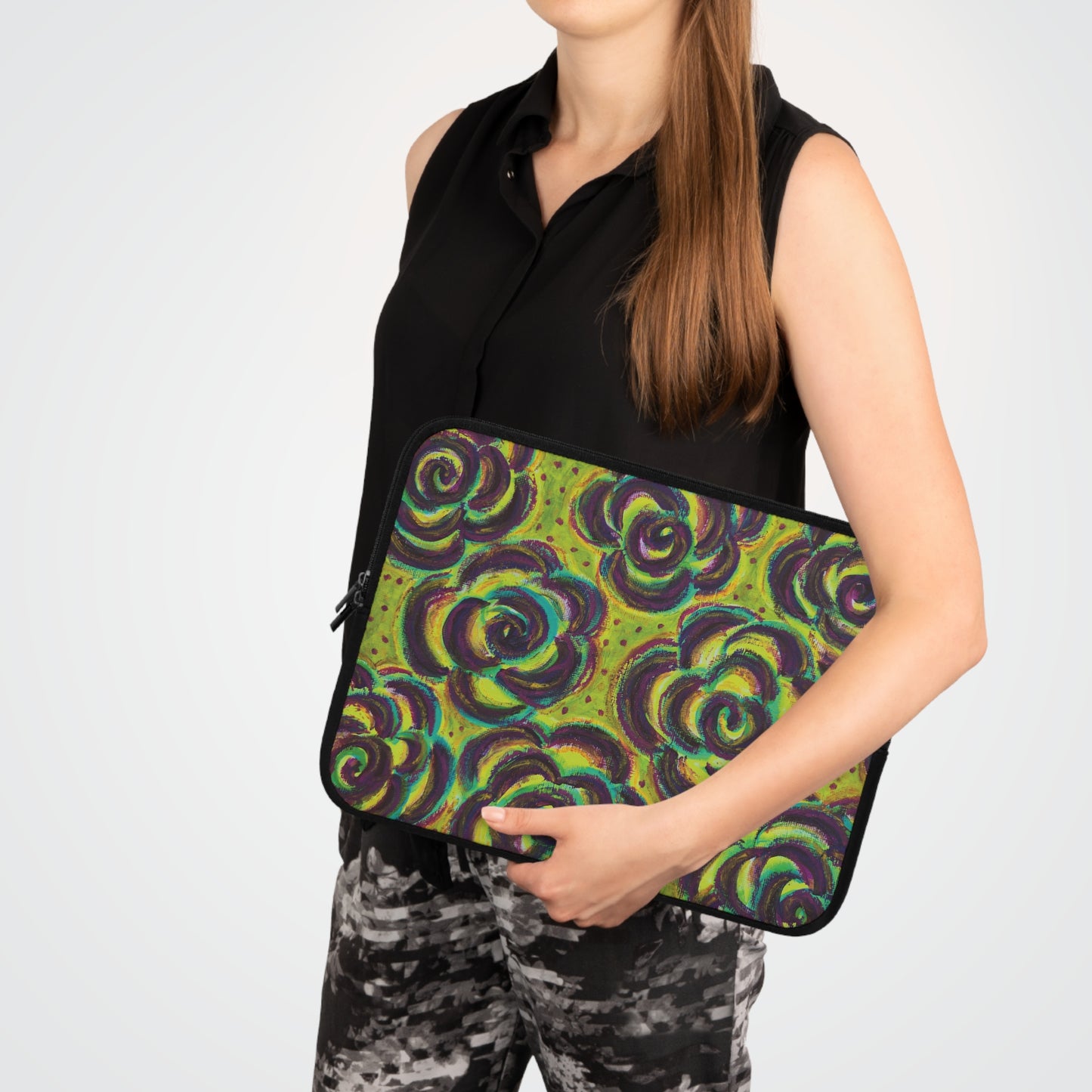 Art Laptop/Tablet Sleeve - Peridot Roses