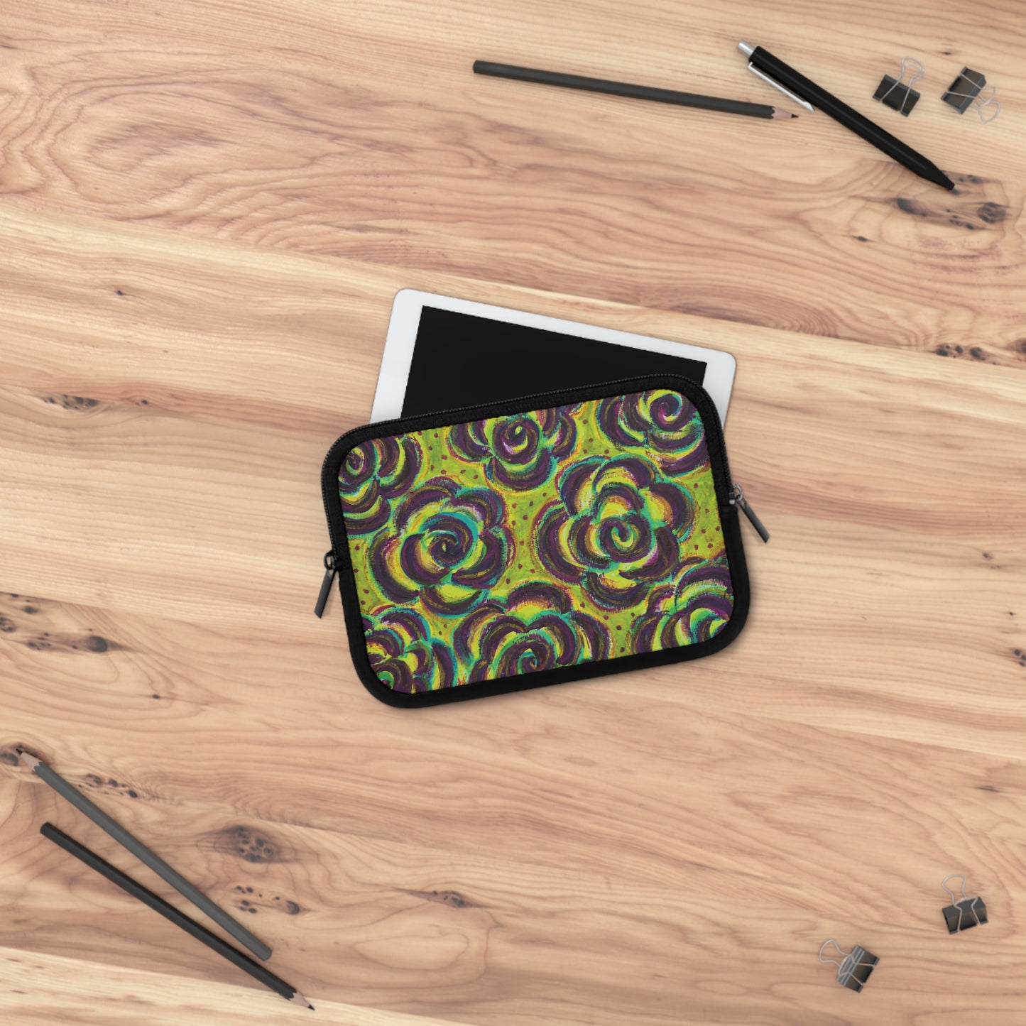 Art Laptop/Tablet Sleeve - Peridot Roses