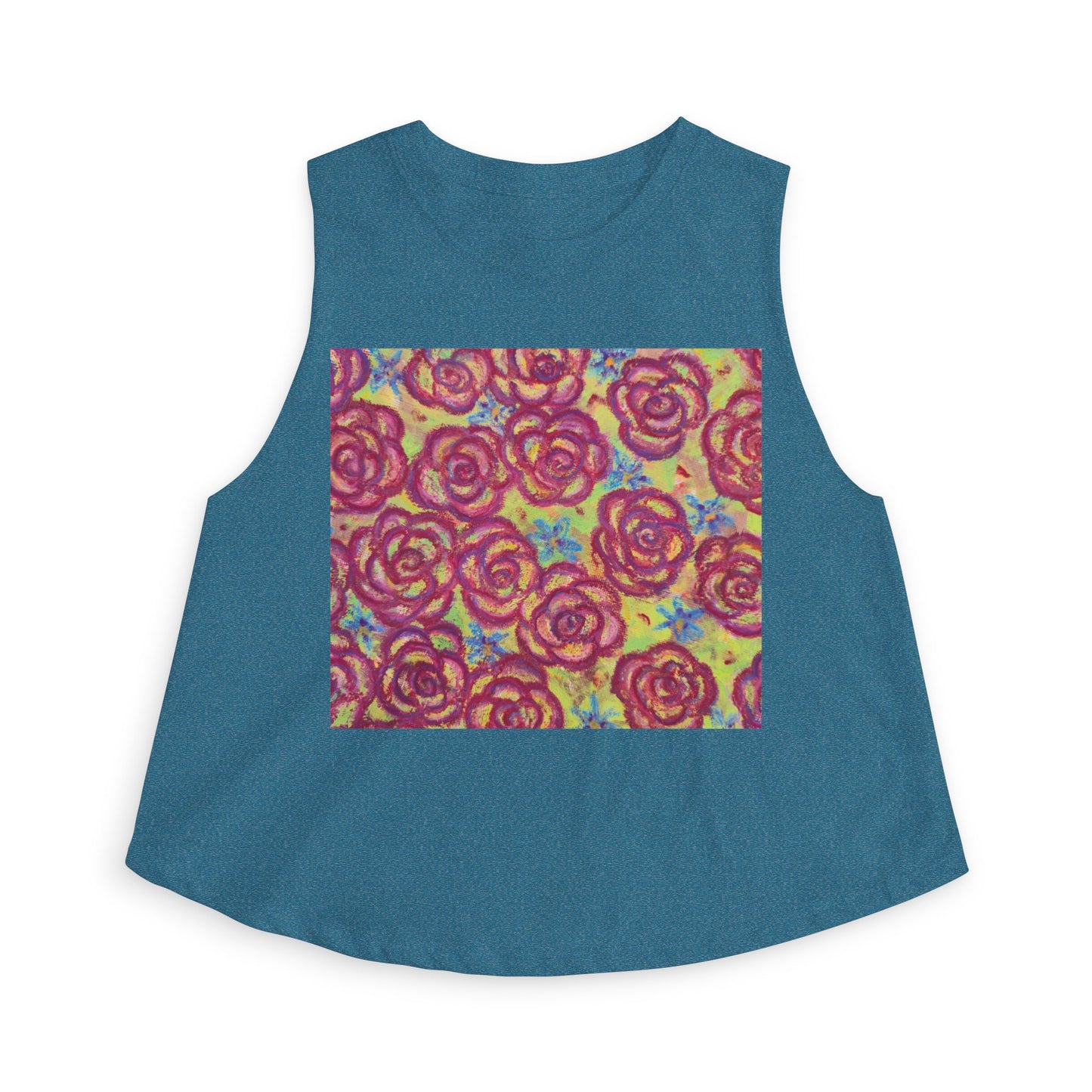 Art Women's Crop Top - Magenta Roses