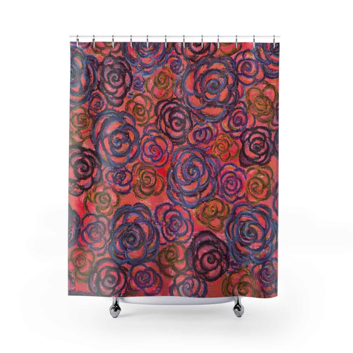 Art Shower Curtain - Electric Pink Roses