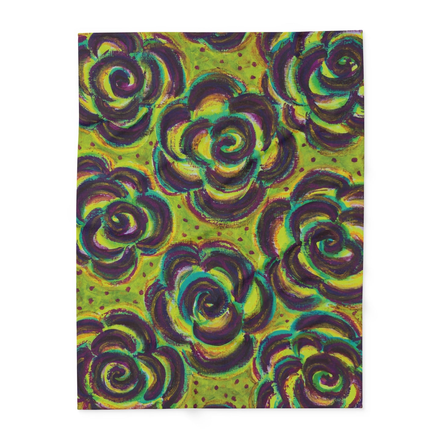 Art Fleece Blanket - Peridot Roses