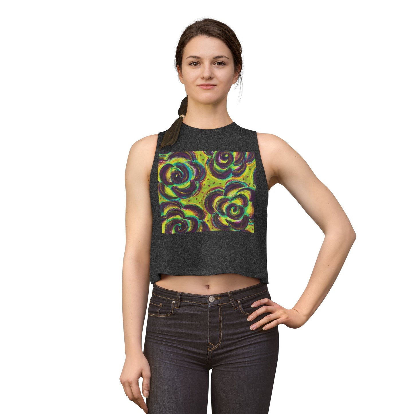 Art Women's Crop Top - Peridot Roses