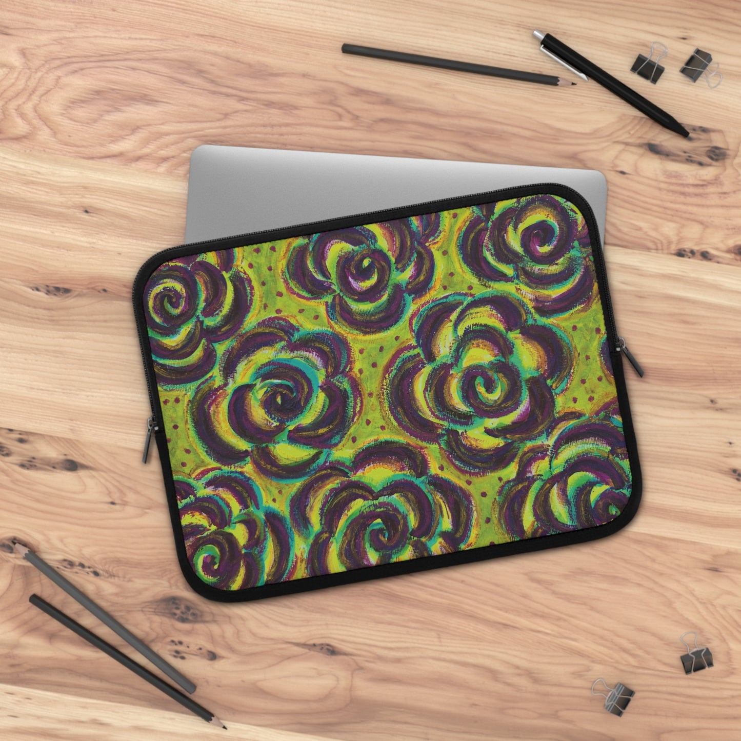 Art Laptop/Tablet Sleeve - Peridot Roses