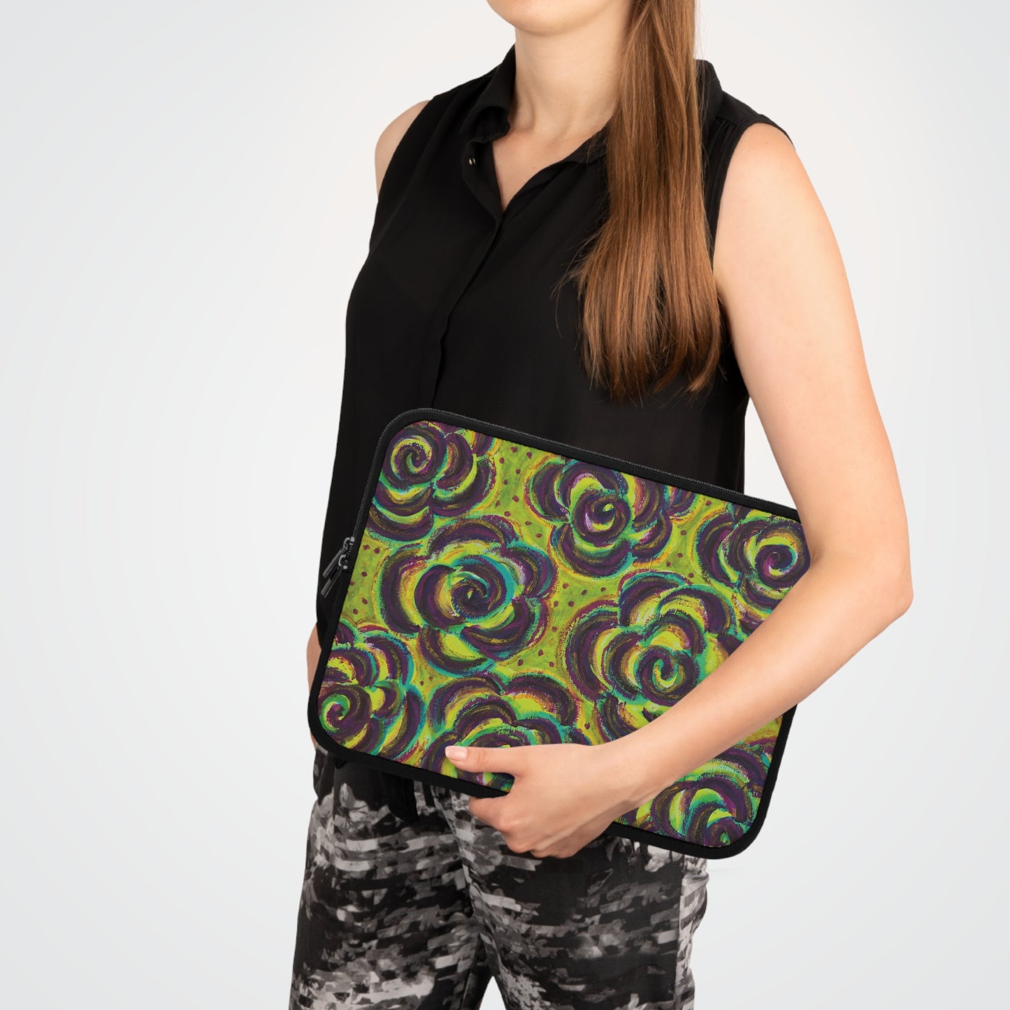 Art Laptop/Tablet Sleeve - Peridot Roses