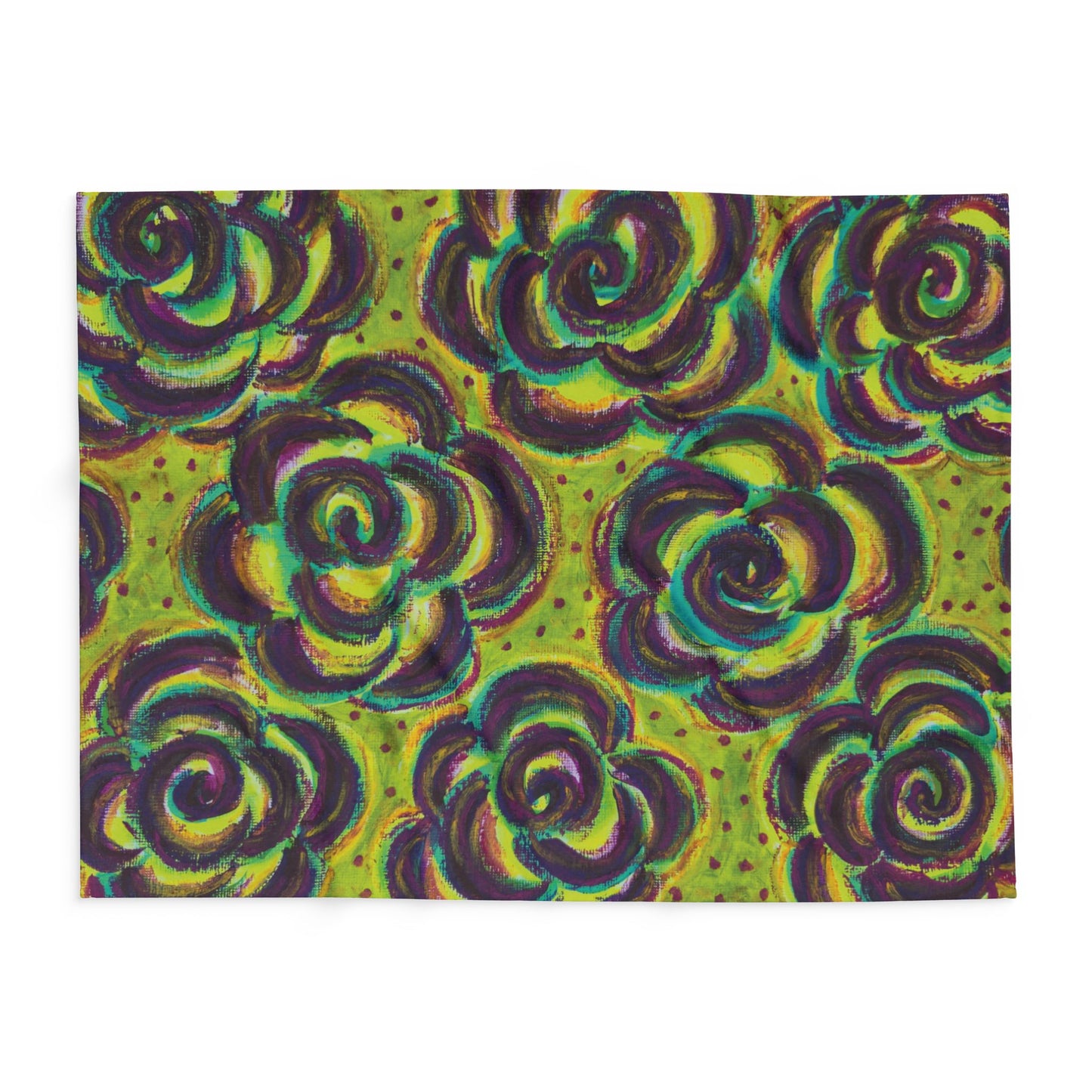 Art Fleece Blanket - Peridot Roses