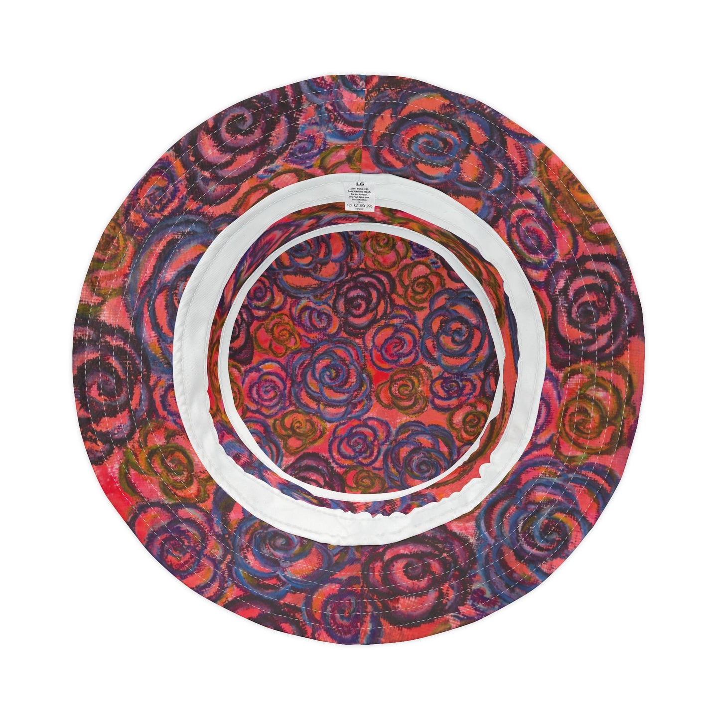 Art Bucket Hat - Electric Pink Roses