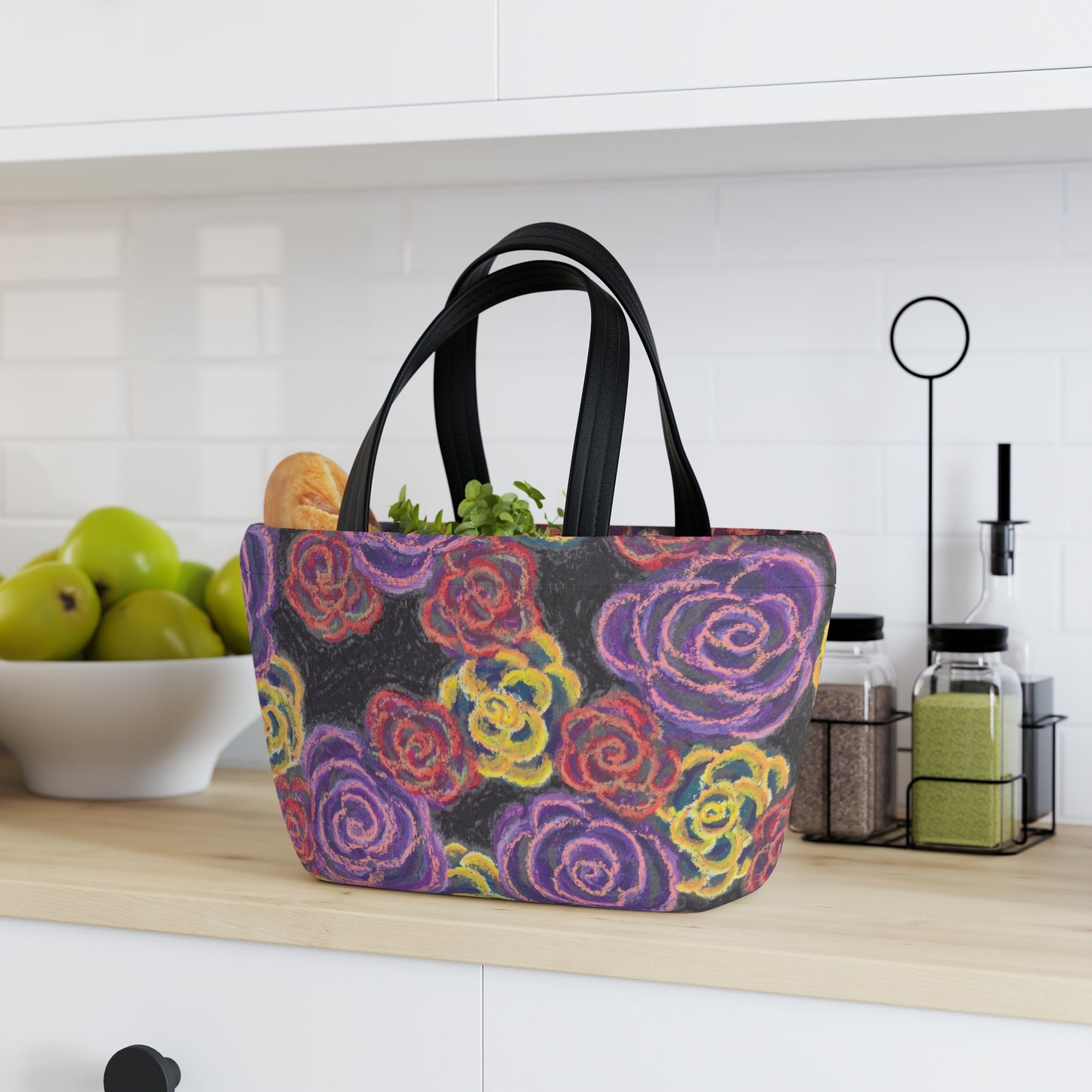 Art Lunch Bag - Midnight Roses