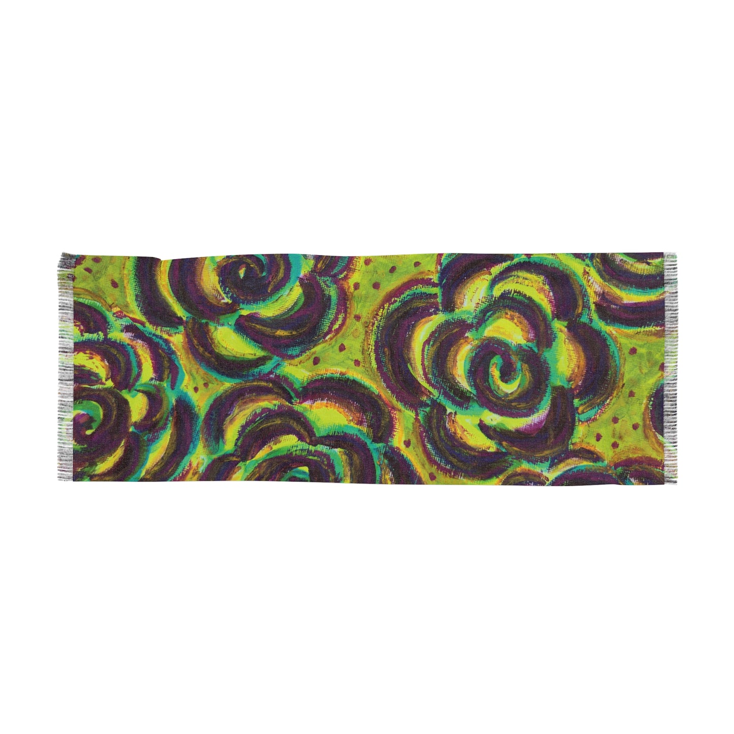 Art Scarf - Peridot Roses