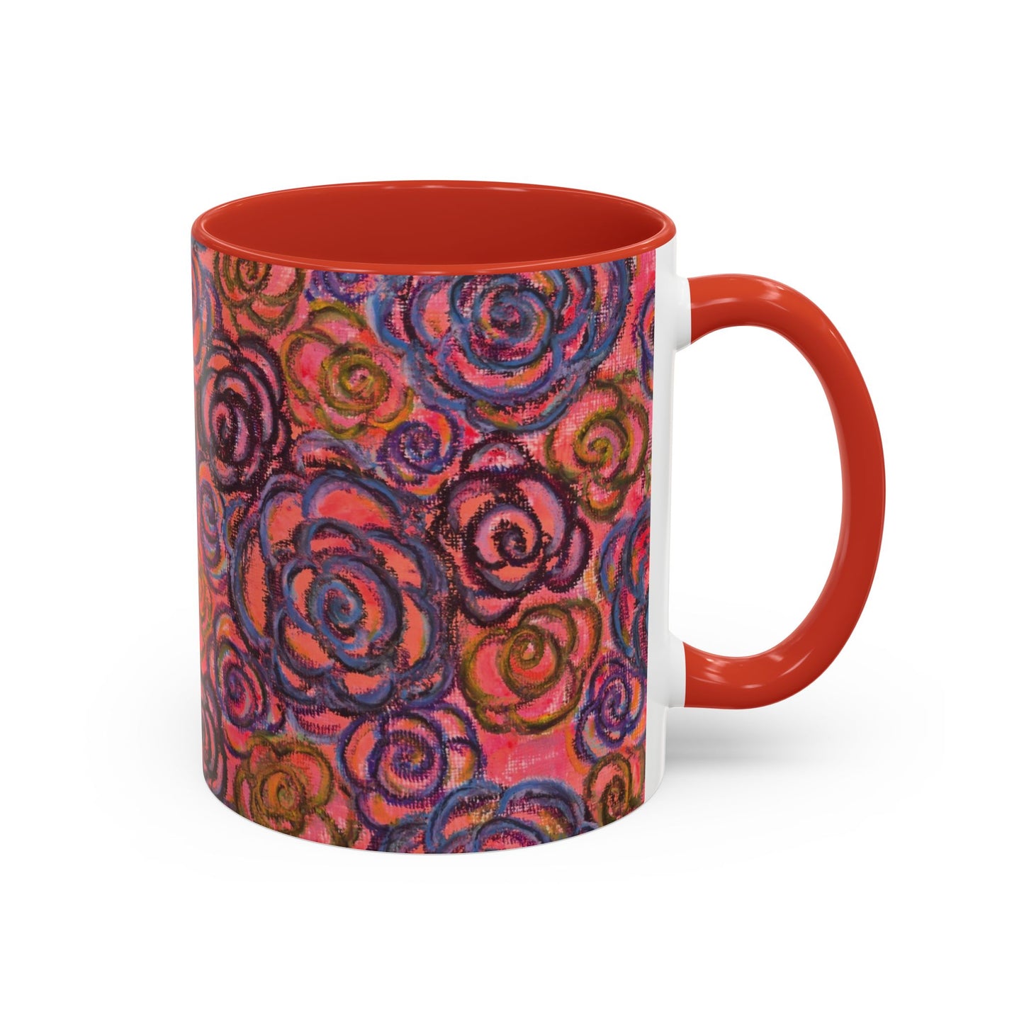 Art Accent Mug - Electric Pink Roses
