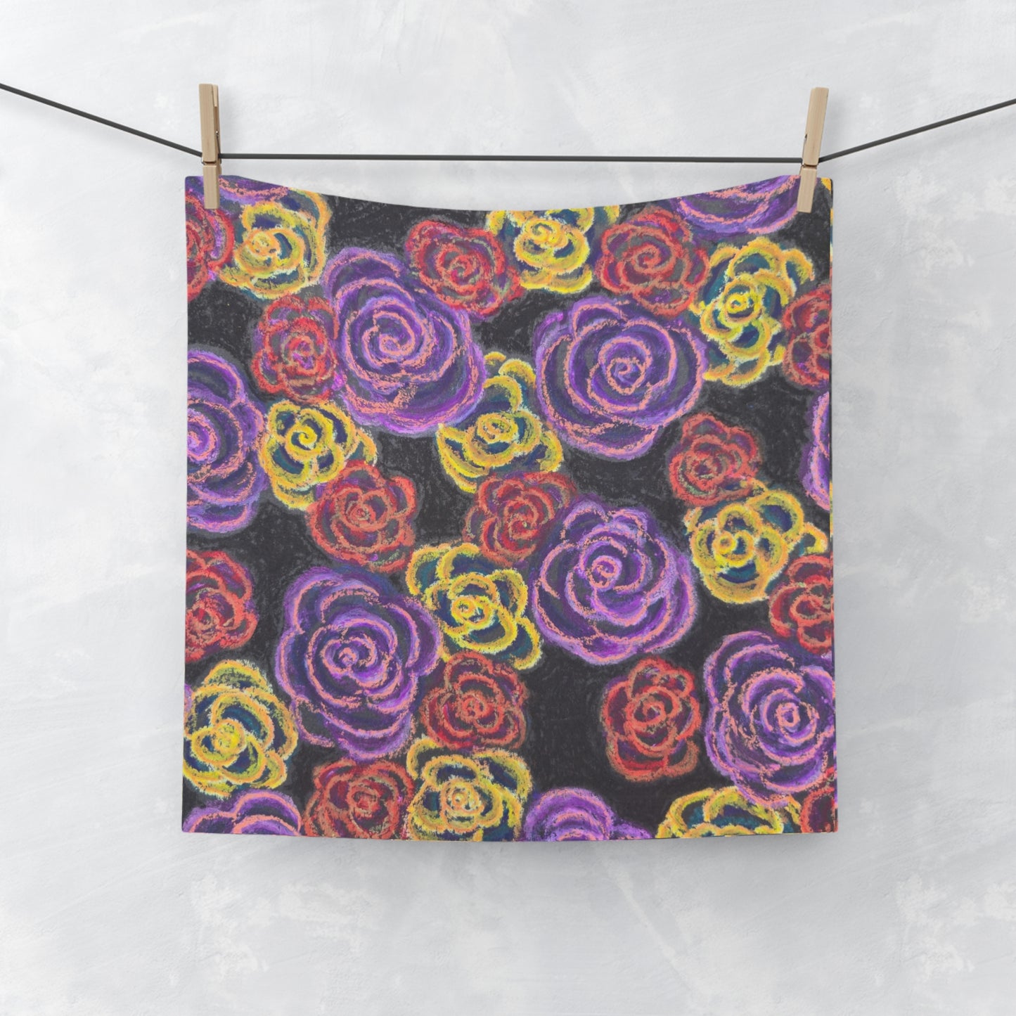 Art Face Towel - Midnight Roses