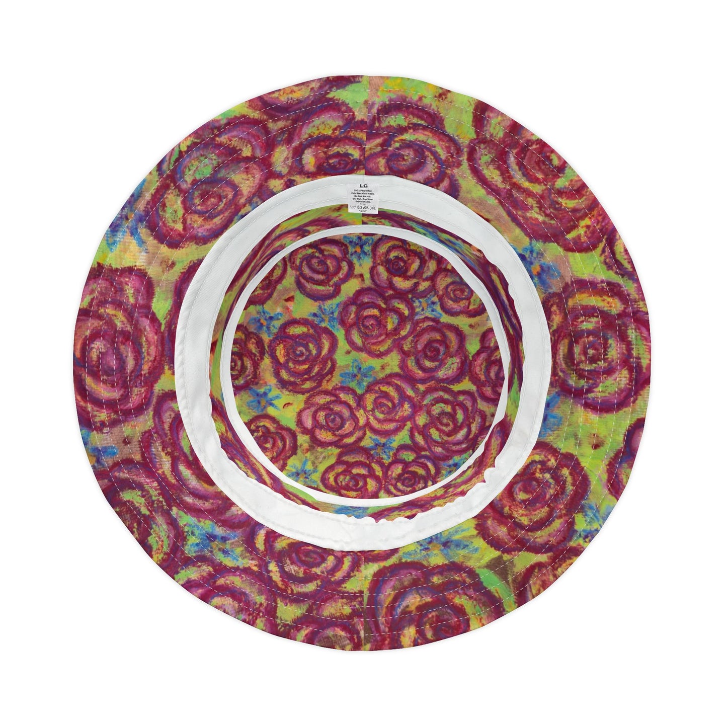 Art Bucket Hat - Magenta Roses