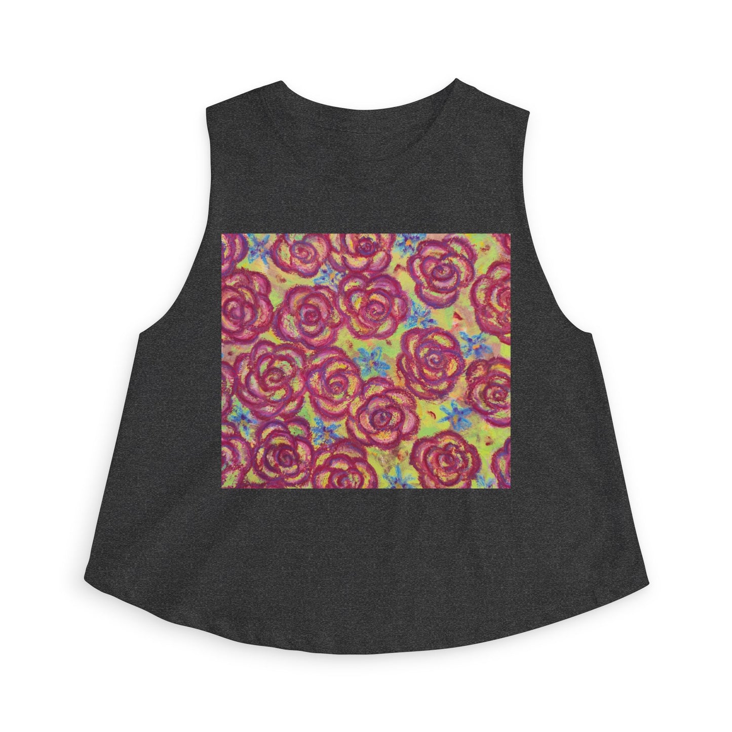 Art Women's Crop Top - Magenta Roses
