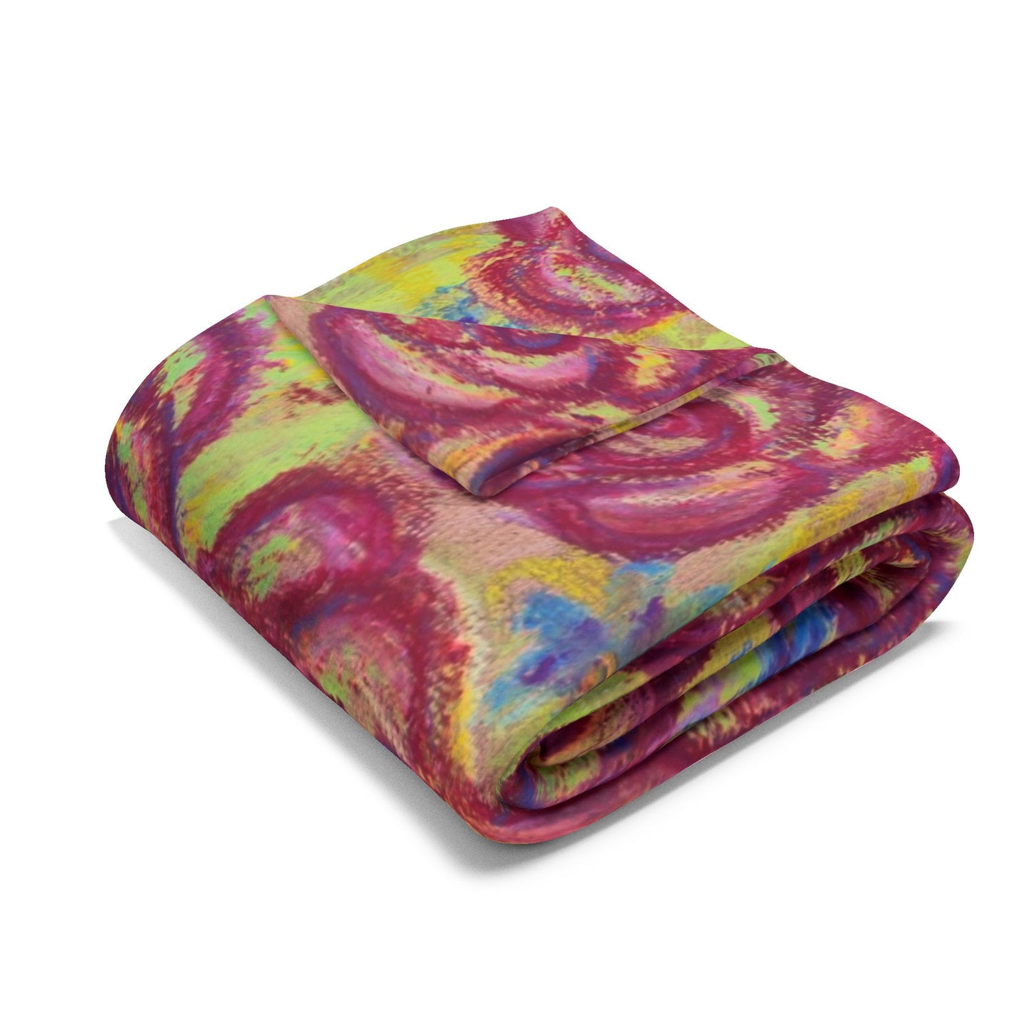 Art Fleece Blanket - Magenta Roses