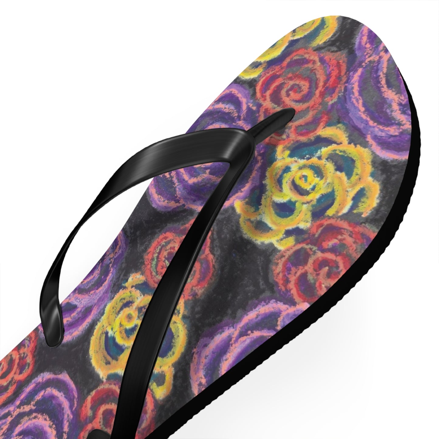 Art Flip Flops - Midnight Roses