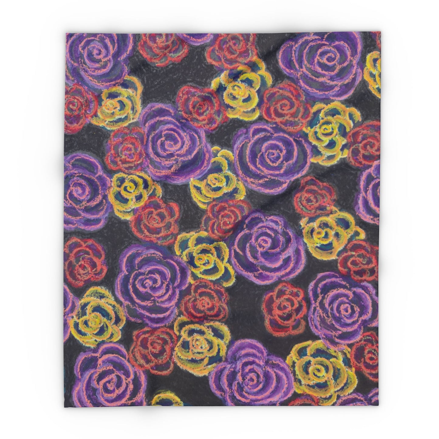 Art Fleece Blanket - Midnight Roses