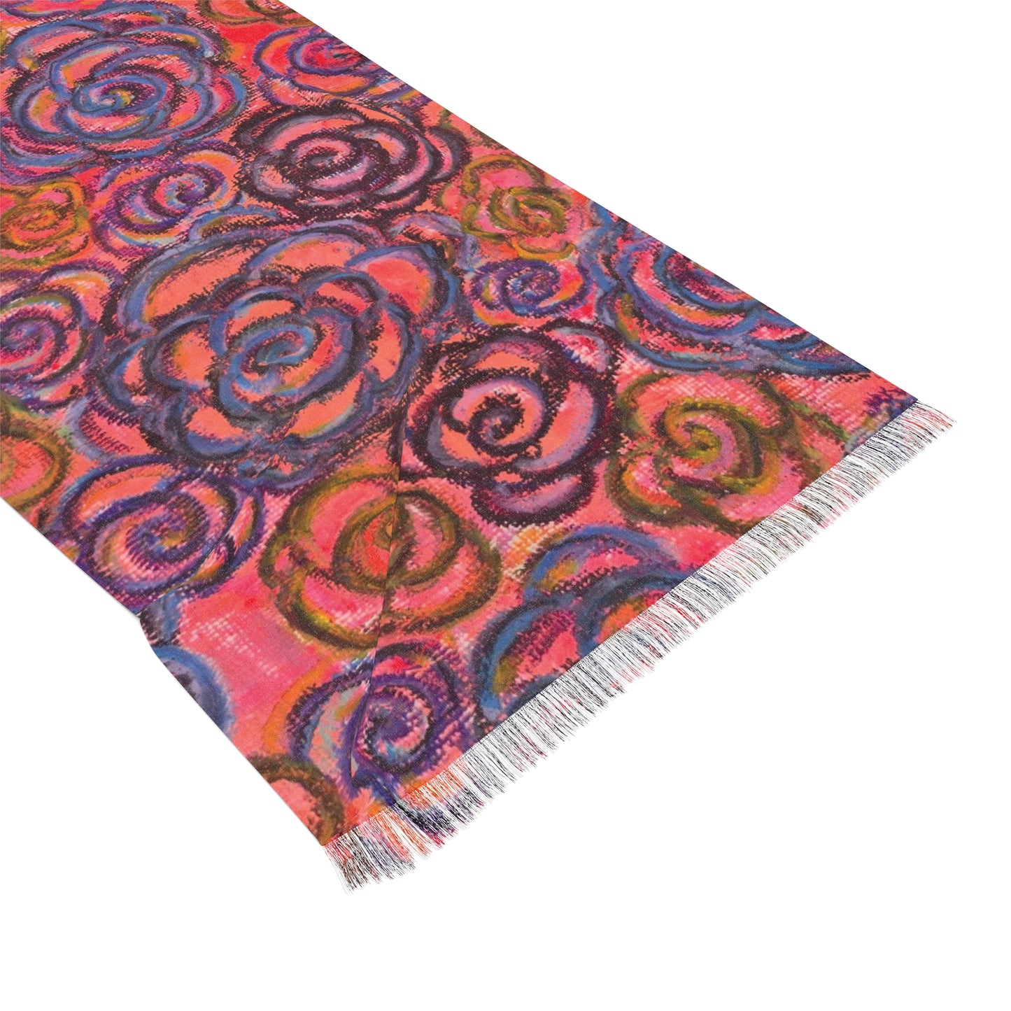 Art Scarf - Electric Pink Roses