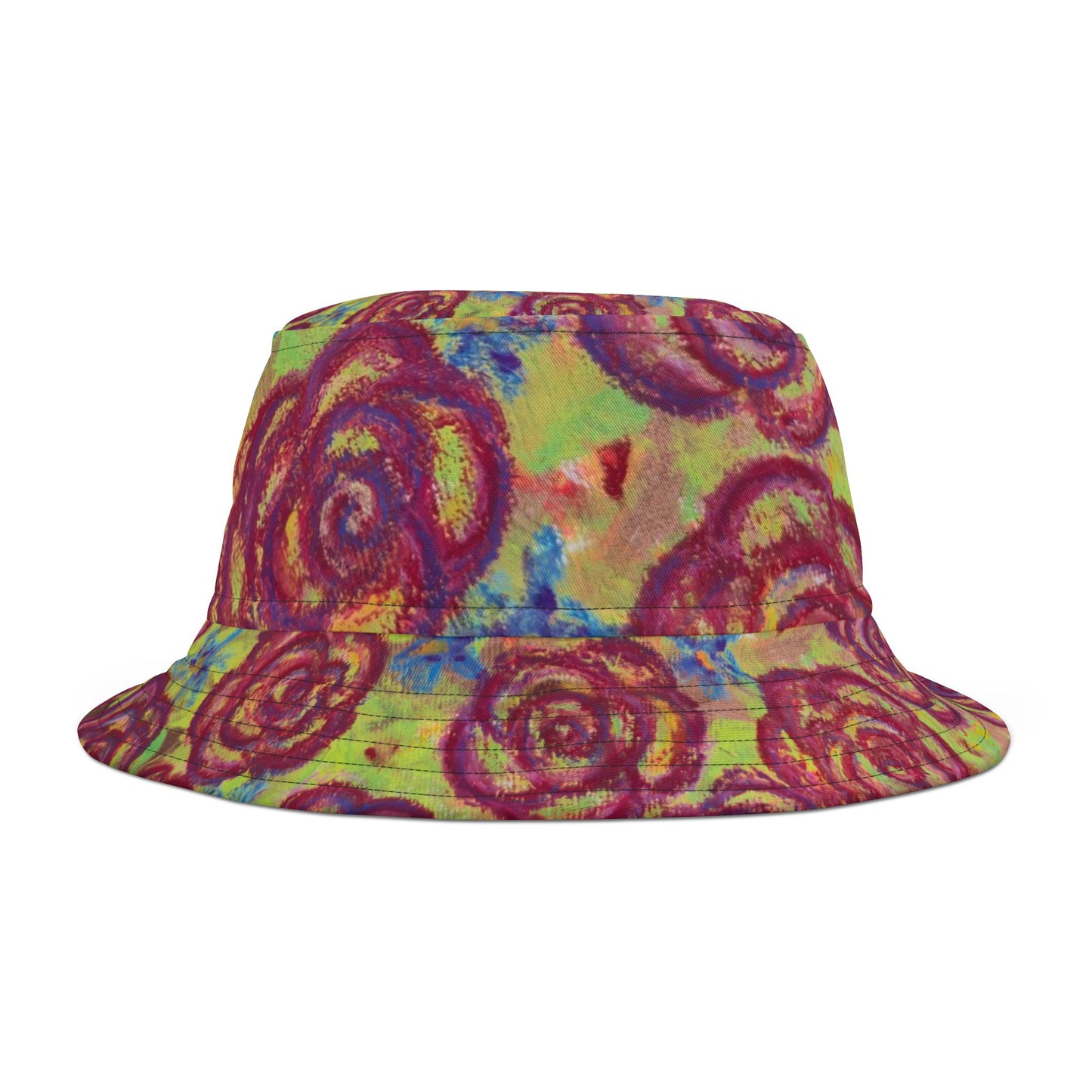 Art Bucket Hat - Magenta Roses